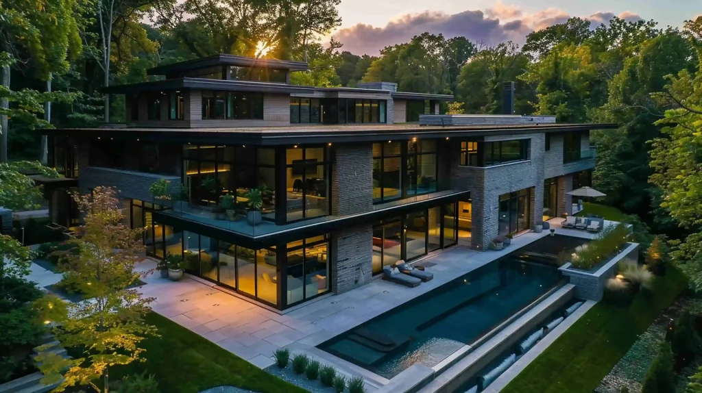 Modern Luxury Villa With Large Windows And Outdoor Pool 1024x574 1